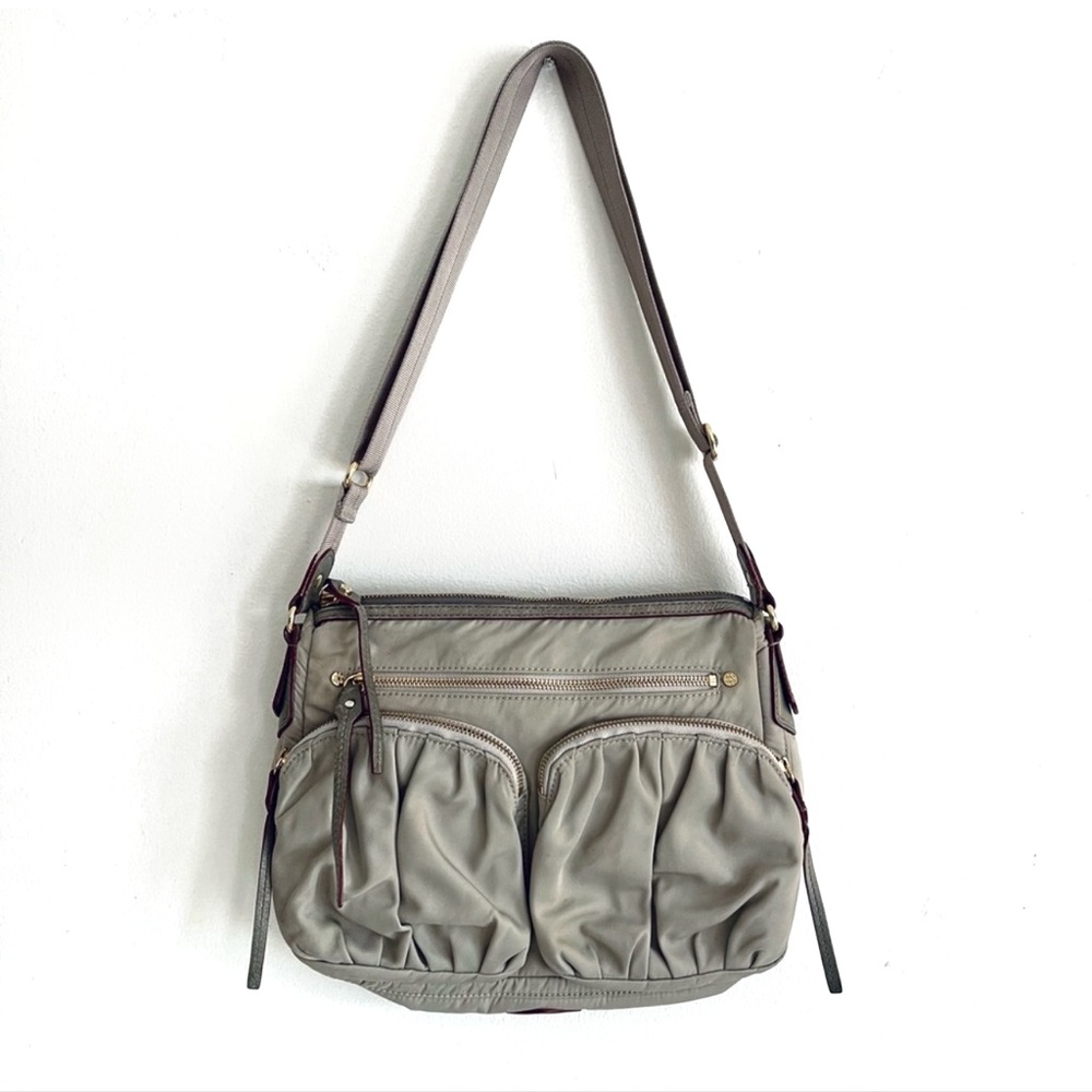 Mz Wallace Paige Crossbody Bag In Gray Nylon
